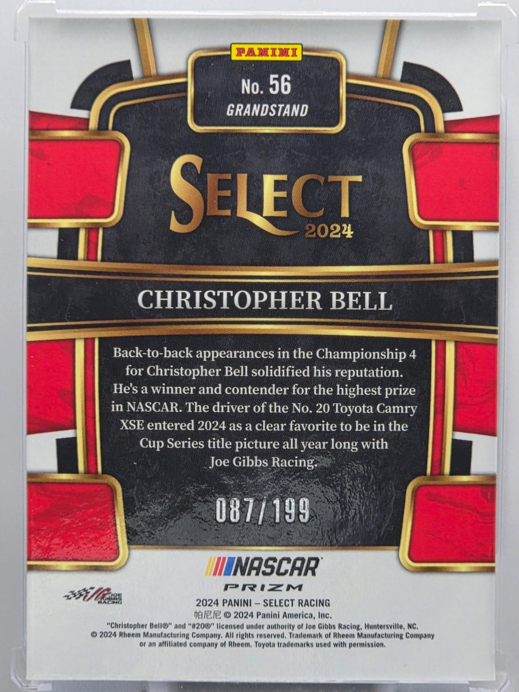 2024 Panini Select -Christopher Bell - Light Blue Prizm /199 - #56 - Buy 3 Get 1