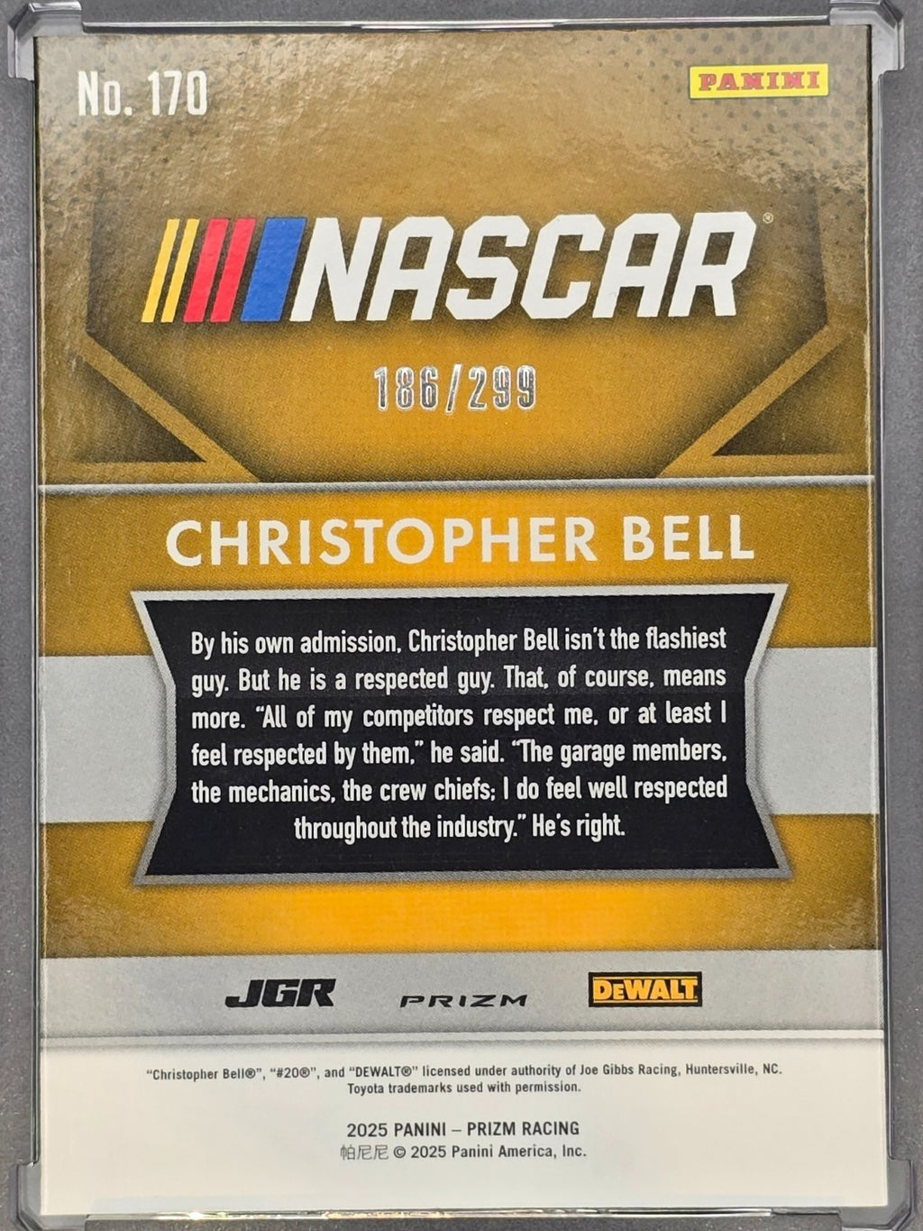 2025 Prizm Racing - #170 Christopher Bell - Throwback - Flash Prizm /299
