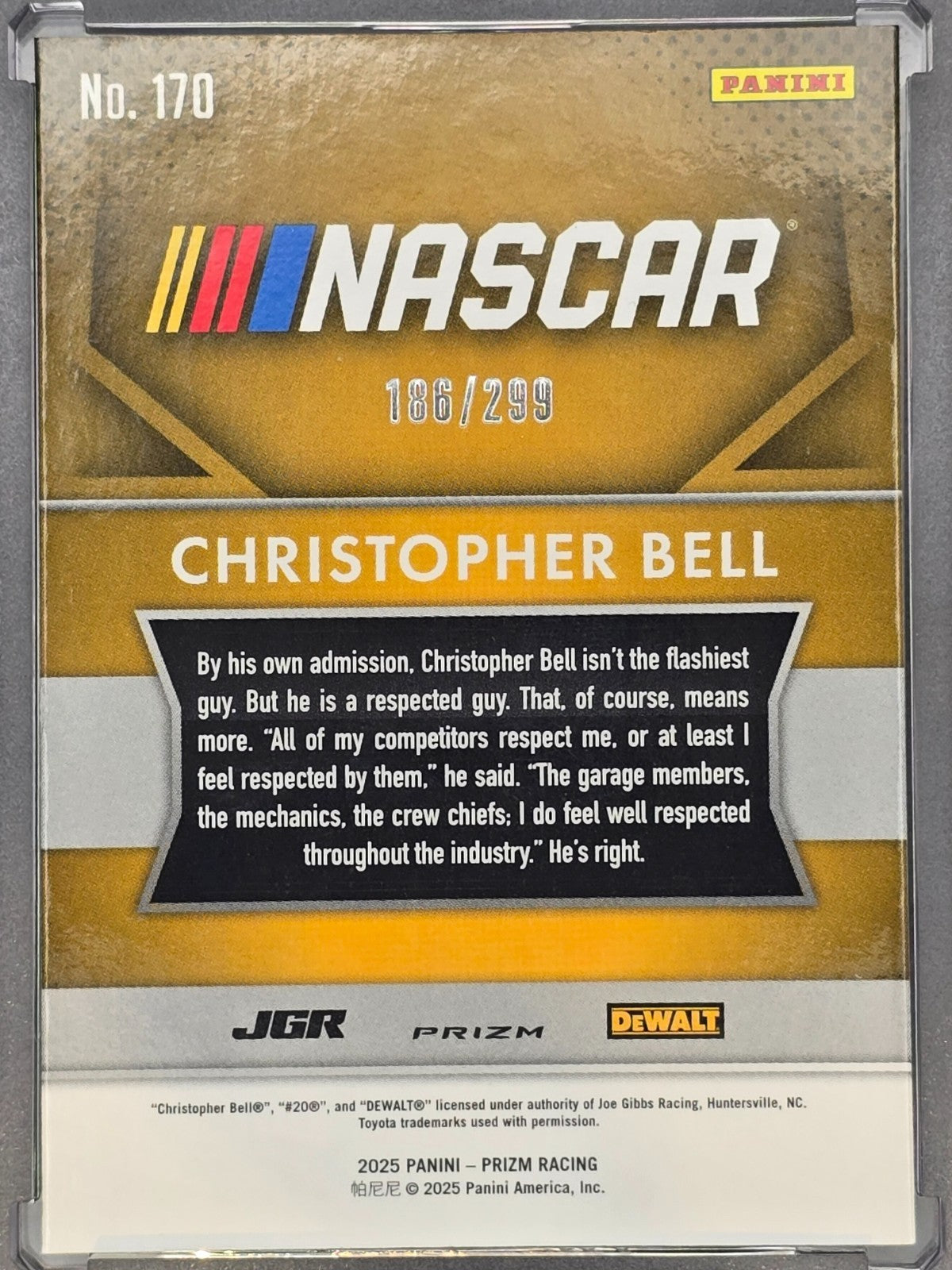 2025 Prizm Racing - #170 Christopher Bell - Throwback - Flash Prizm /299