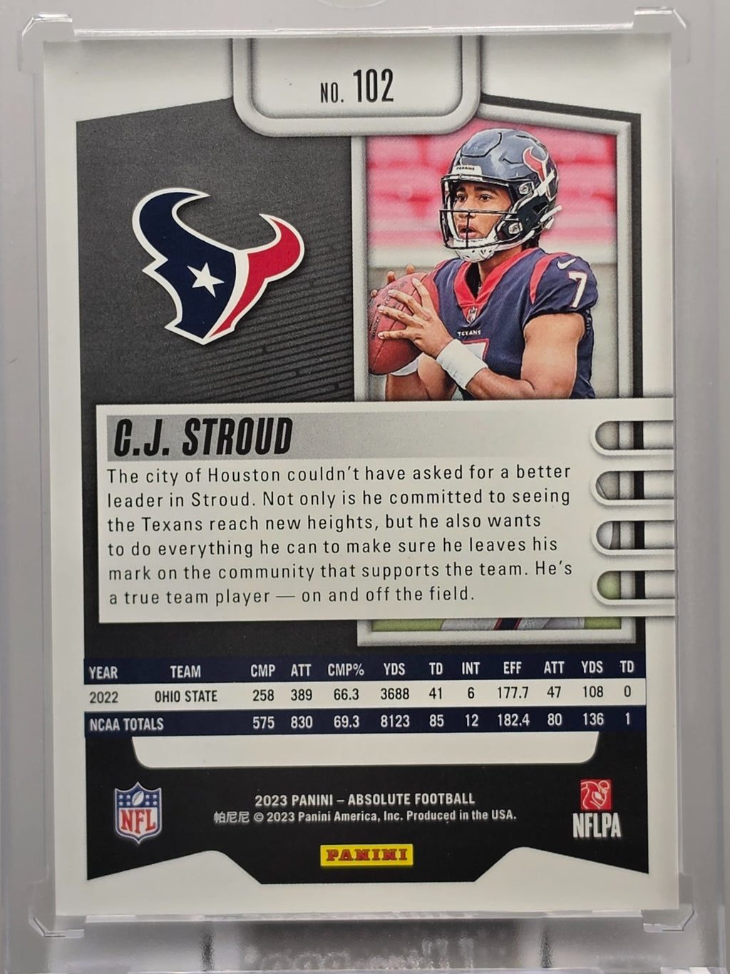 2023 Panini Absolute - C.J. Stroud (RC) - Base - #102 ** Buy 3 Get 1 **