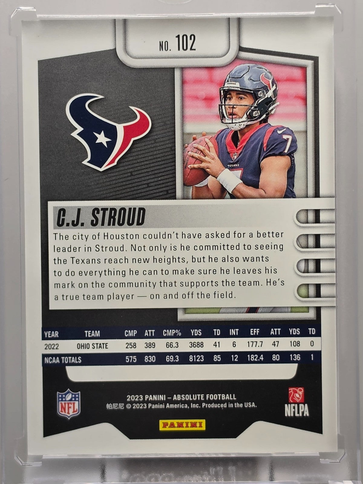 2023 Panini Absolute - C.J. Stroud (RC) - Base - #102 ** Buy 3 Get 1 **