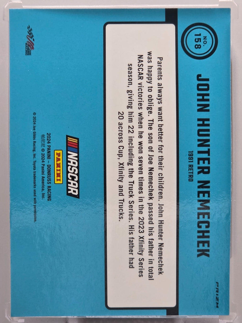2024 Panini Donruss - John Hunter Nemechek - Blue Velocity - #158 - Buy 3 Get 1!