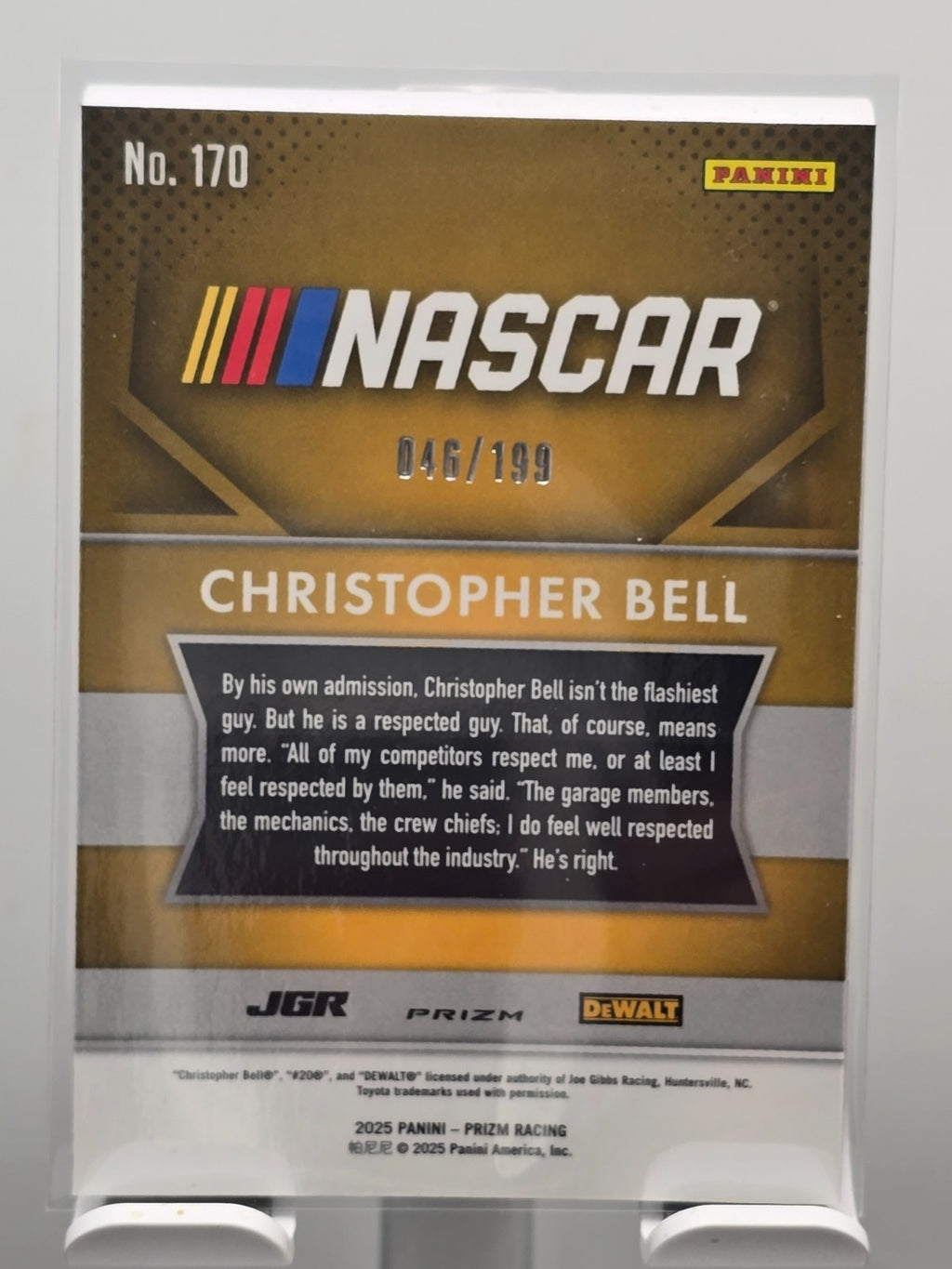2025 Panini Prizm - #170 Christopher Bell - Throwback - Red Pulsar /199