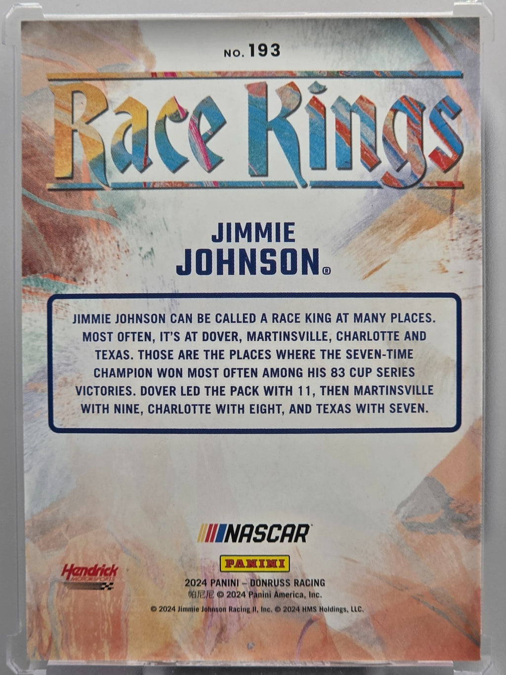 2024 Panini Donruss - Jimmie Johnson - Race Kings /249 - #193 - Buy 3 Get 1