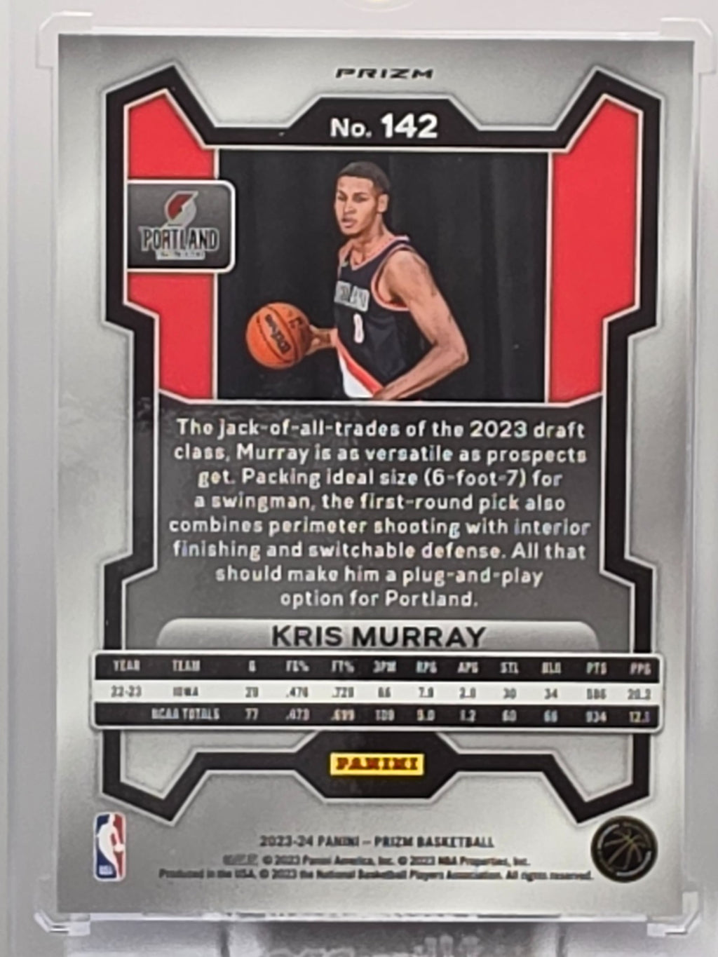 2023-24 Panini Prizm - Kris Murray (RC) - Red, White & Blue Prizm - #142