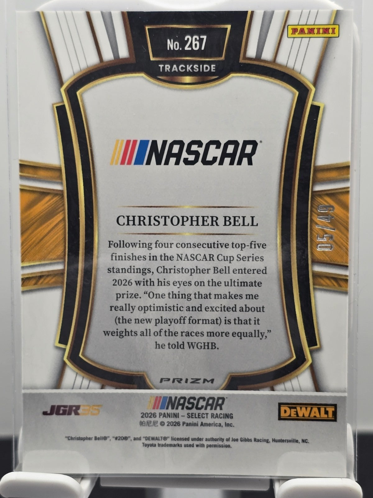 2026 Select NASCAR Racing - Christopher Bell - #267 - Trackside Blue & Black /49