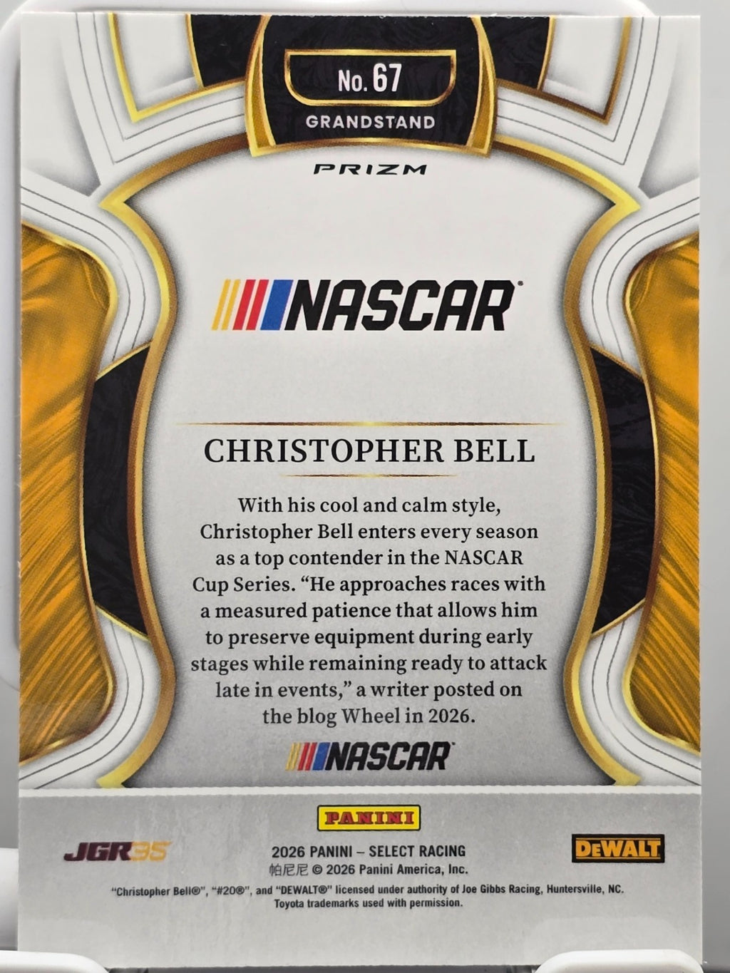2026 Select Racing - #67 Christopher Bell - Orange Cracked - Buy 3 Get 1 Free!