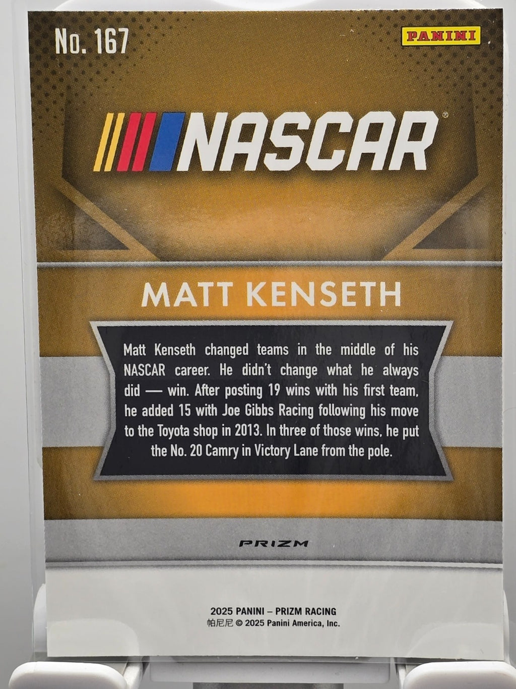 2025 Prizm Racing - #167 Matt Kenseth - Throwback - Holo / Silver Prizm