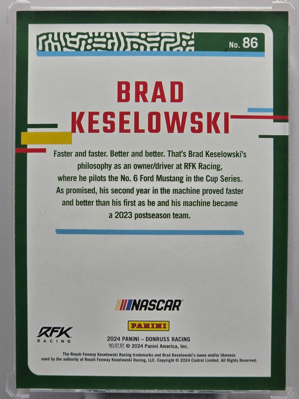 2024 Panini Donruss - Brad Keselowski - Red /299 - #86 - Buy 3 Get 1