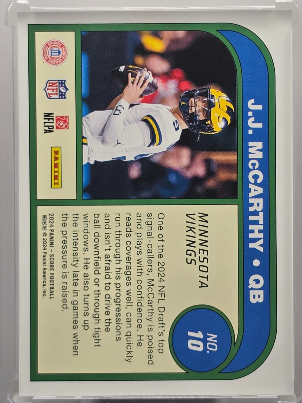 2024 Panini Score - JJ McCarthy (RC) - Protential - #10
