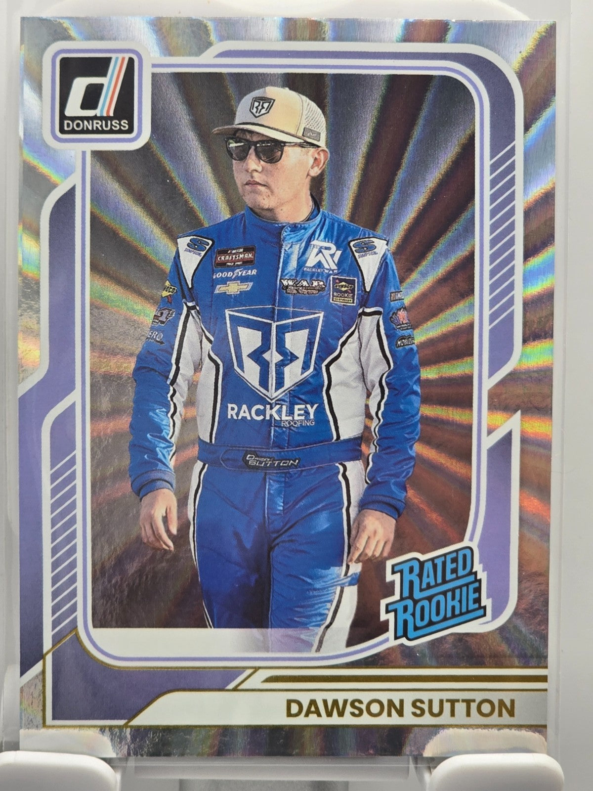 2026 Donruss NASCAR Racing - #100 Dawson Sutton RC - Laser Base SP
