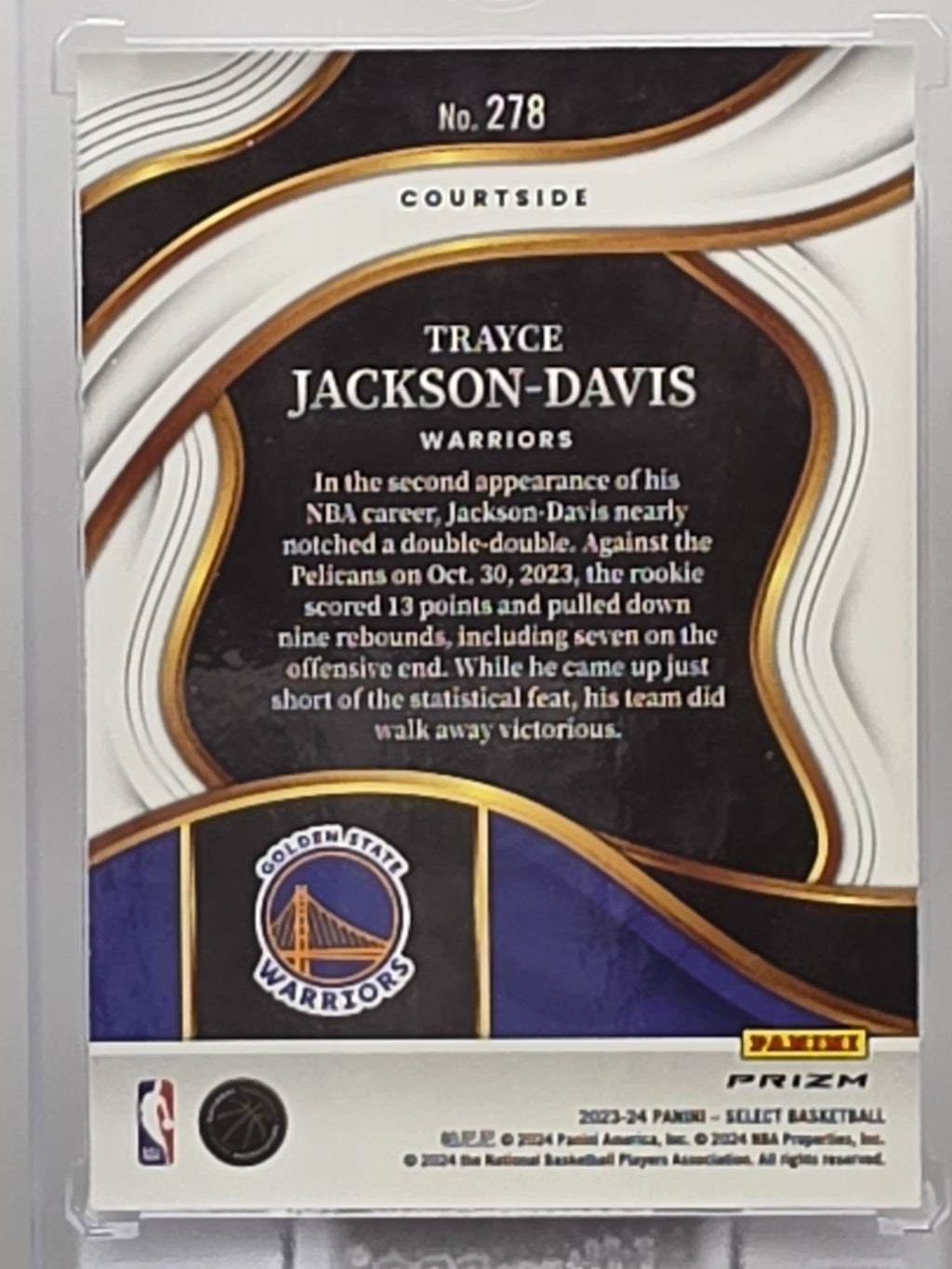 2023-24 Panini Select - Trayce Jackson-Davis (RC) - Tectonic Prizm - #278
