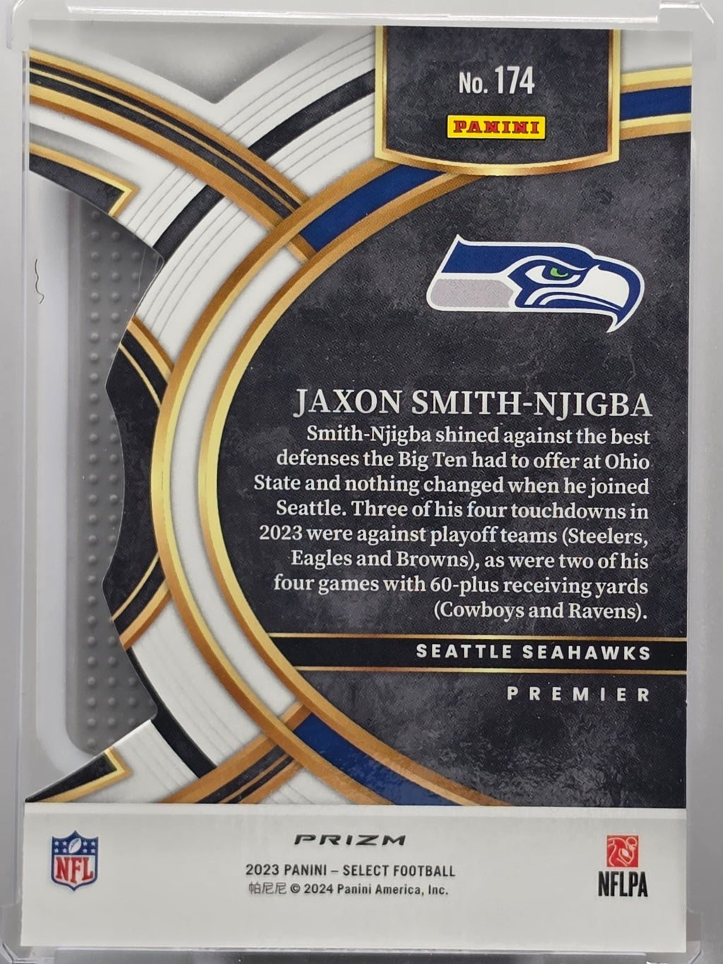 2023 Panini Select - Jaxon Smith-Njigba (RC) - Green & Black Die-Cut - #174