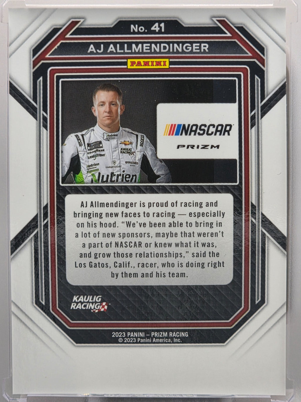 2023 Prizm Racing - AJ Allmendinger - Reactive Orange - #41 - Buy 3 Get 1 Free!