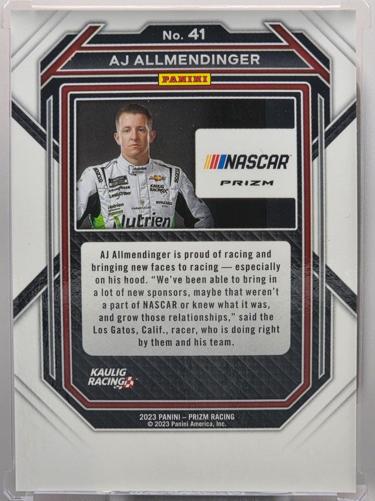 2023 Prizm Racing - AJ Allmendinger - Reactive Orange - #41 - Buy 3 Get 1 Free!