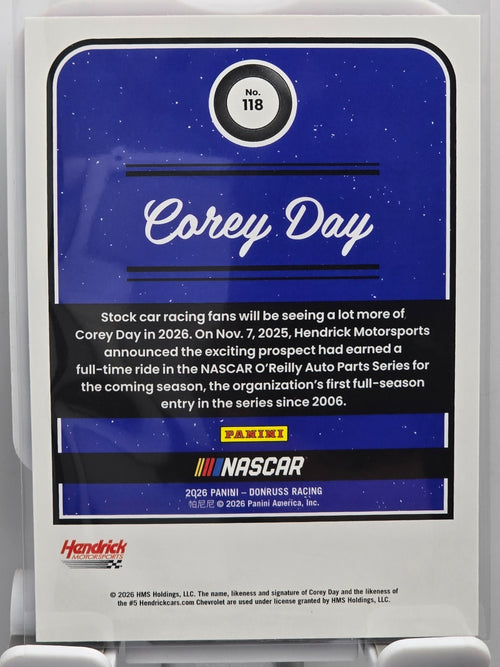 #118 Corey Day - Throwback - Red & Blue - 2026 Donruss NASCAR Racing