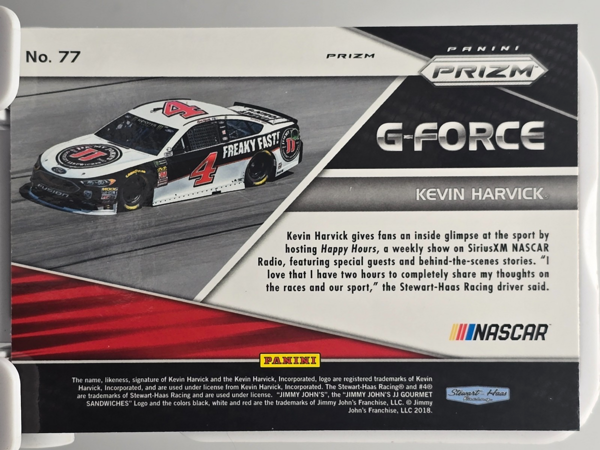 2018 Panini Prizm Racing - Kevin Harvic #77 - G-Force - Purple Flash
