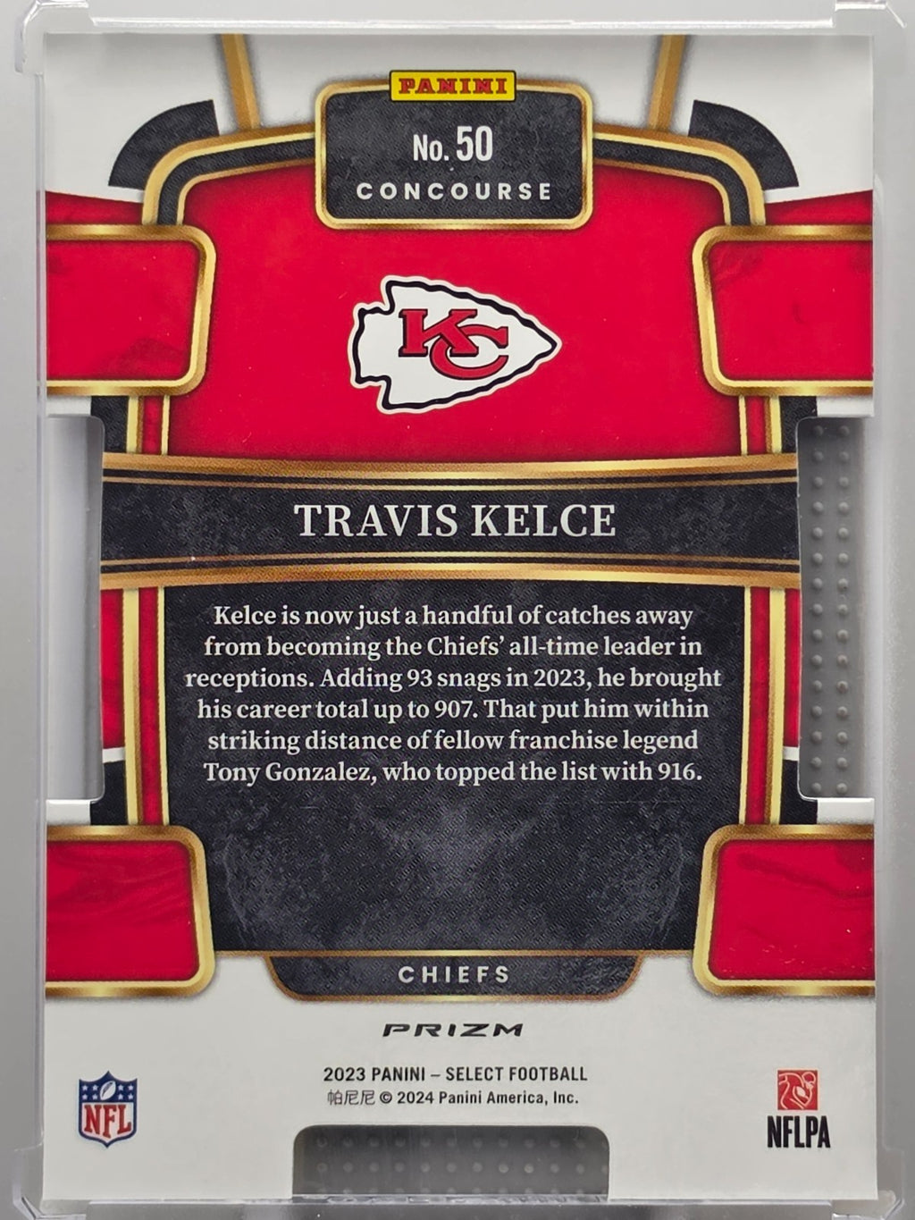 2023 Panini Select - Travis Kelce - Green & Yellow Die-Cut - #50