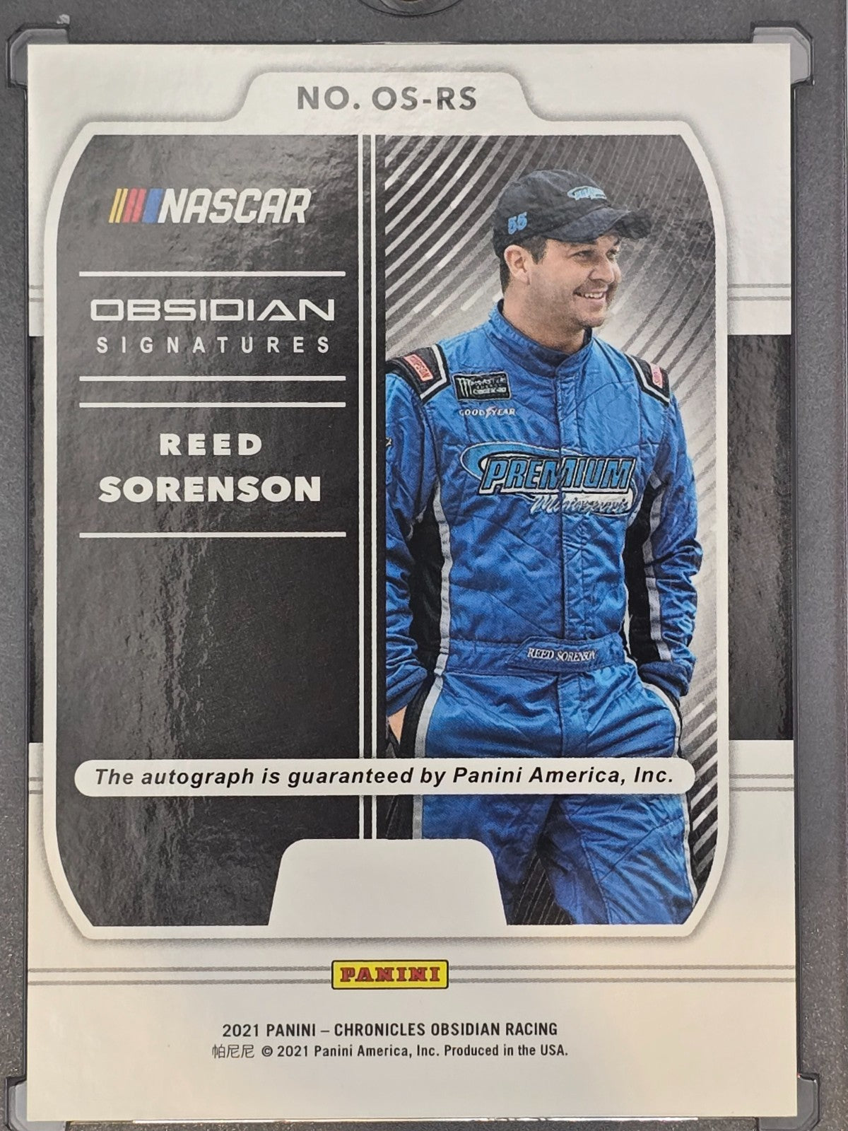 2021 Chronicles Racing - Reed Sorenson - Obsidian Autograph - #OS-RS