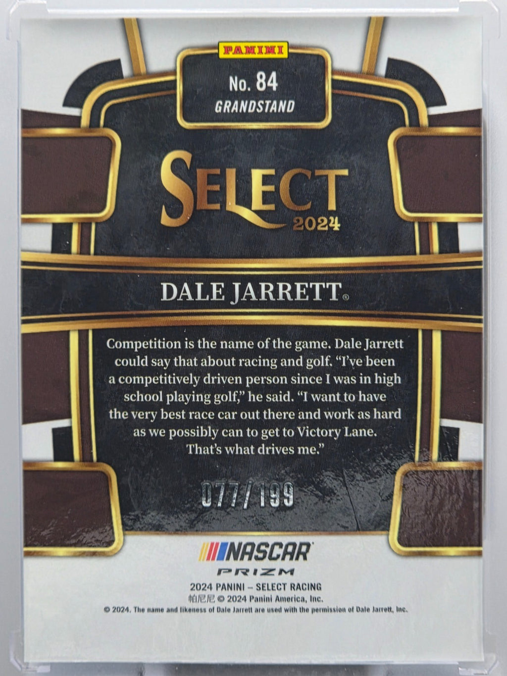 2024 Panini Select - Dale Jarrett - Light Blue Prizm /199 - #84 - Buy 3 Get 1