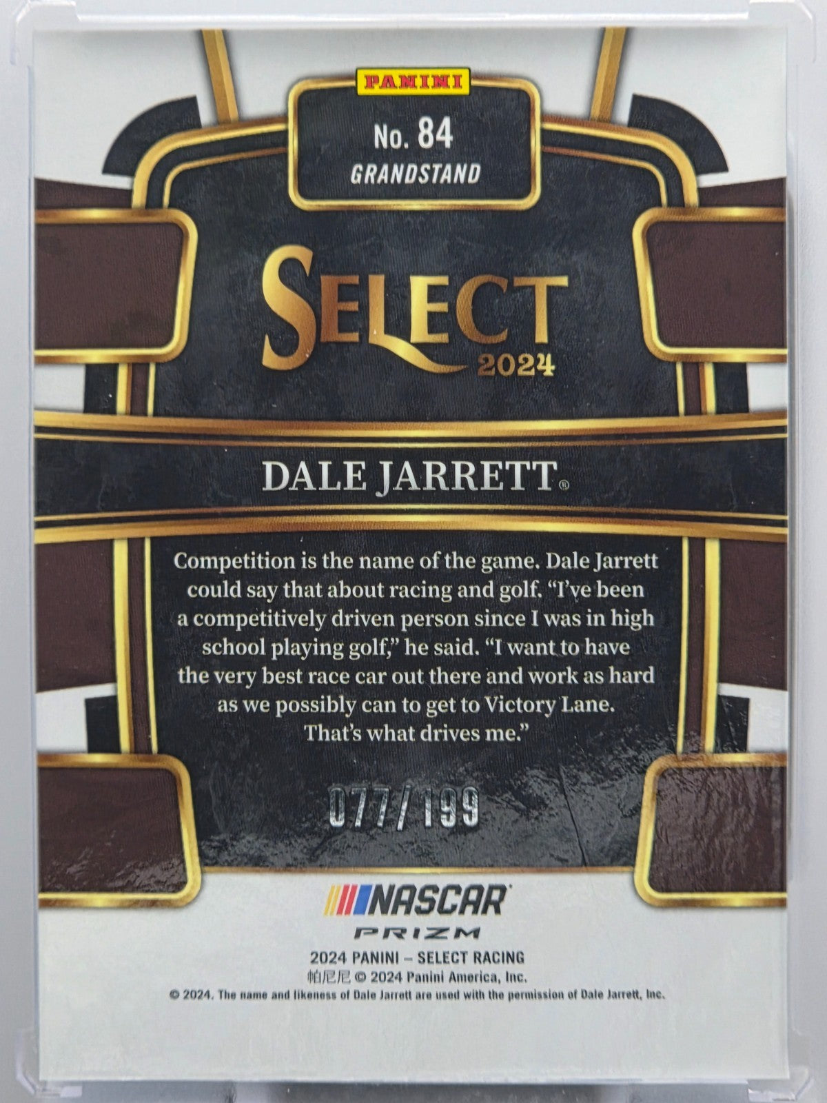 2024 Panini Select - Dale Jarrett - Light Blue Prizm /199 - #84 - Buy 3 Get 1