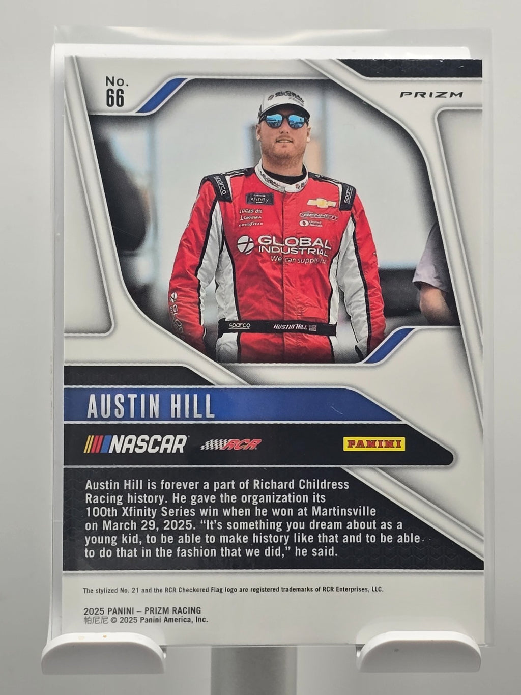 2025 Prizm Nascar Racing - #66 Austin Hill - Holo / Silver Prizm
