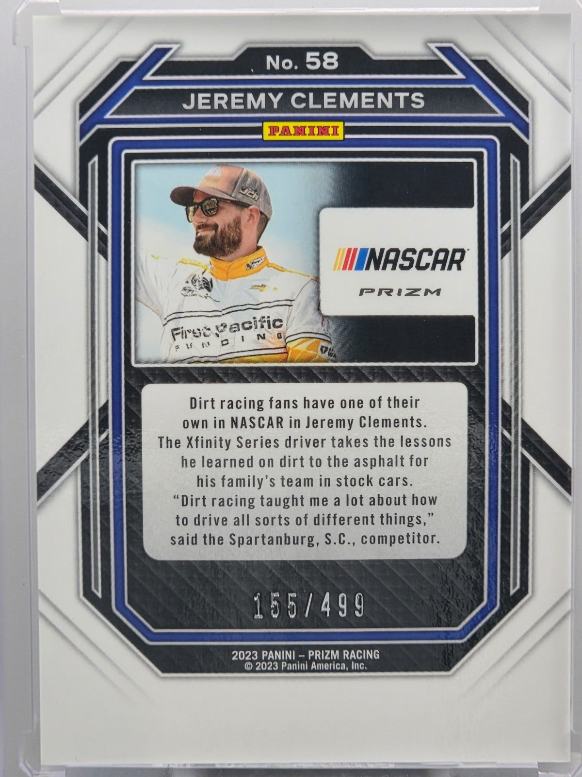 2023 Prizm Racing - Jeremy Clements - Blue /499 - #58 - Buy 3 Get 1 Free!!