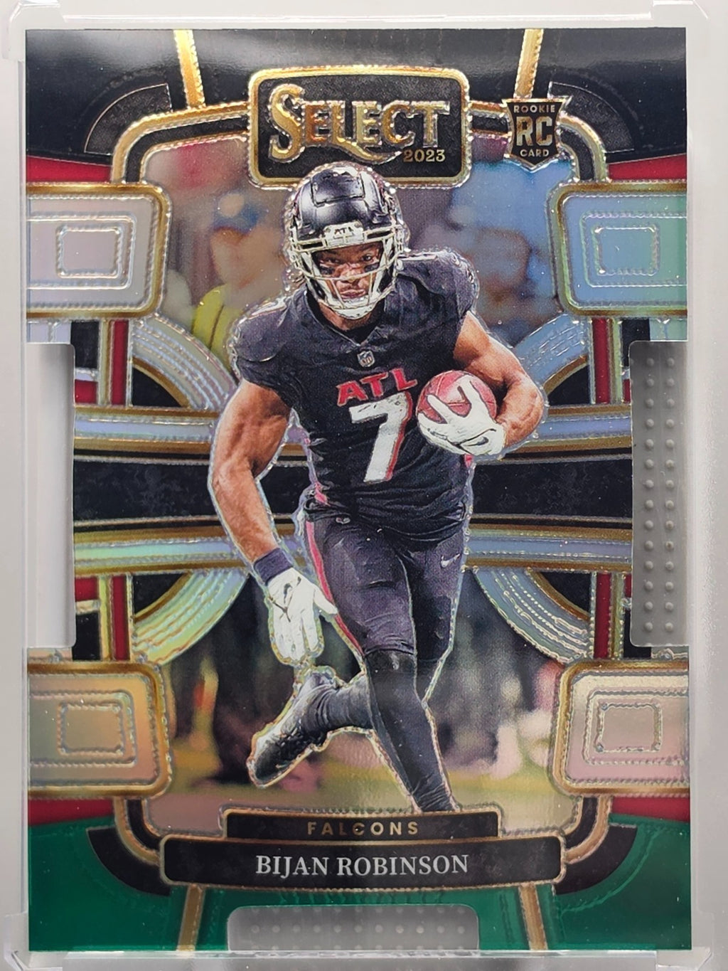 2023 Panini Select - Bijan Robinson (RC) - Green & Black Die-Cut - #4