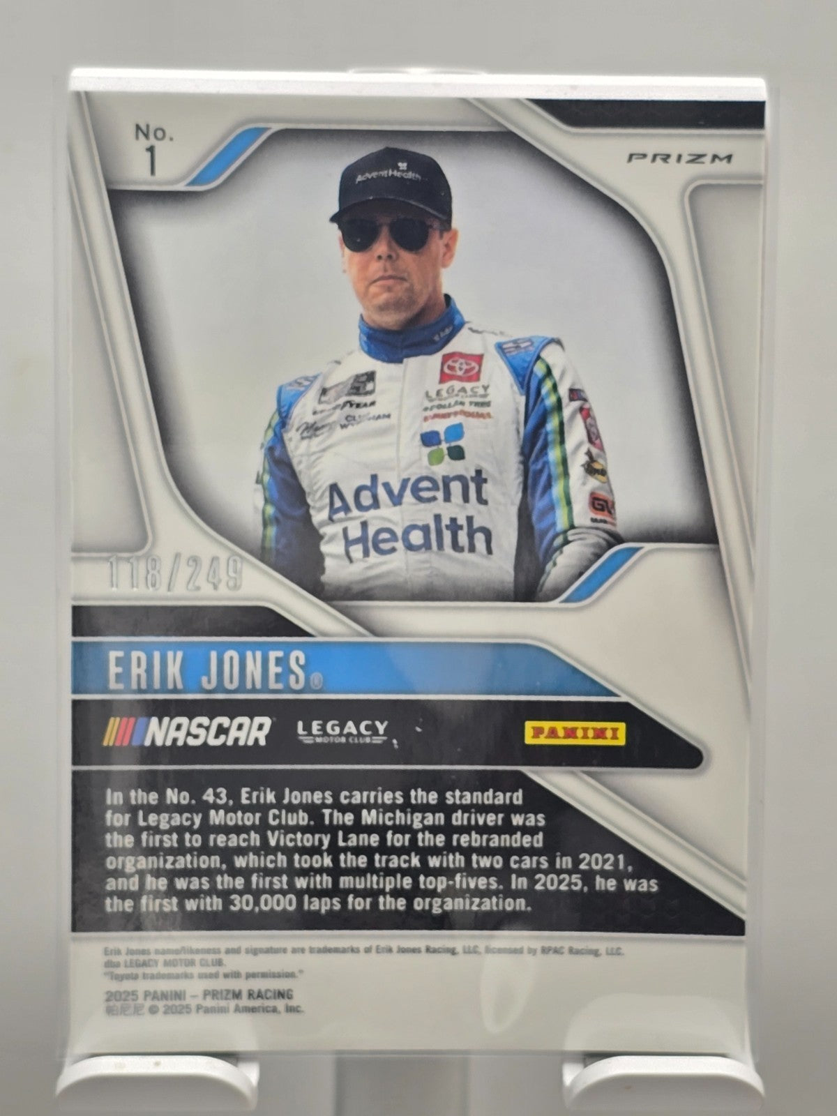 2025 Prizm Nascar Racing - #1 Erik Jones - Red Prizm /249
