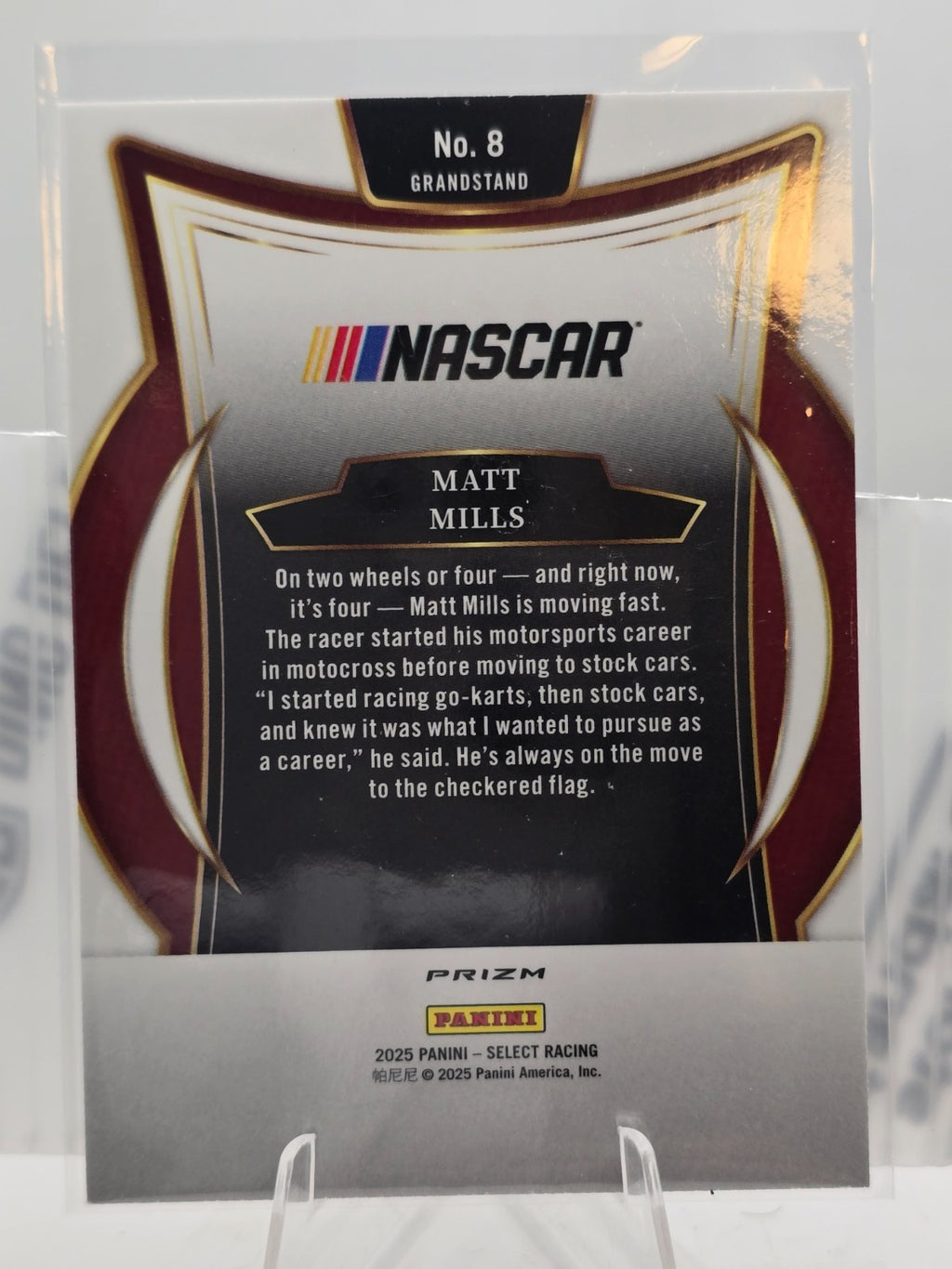2025 Select Nascar Racing - #8 Matt Mills - Grandstand - Holo