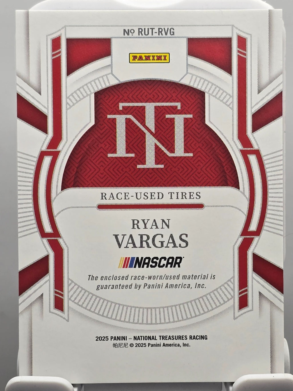 2025 Panini National Treasures - Ryan Vargas - #RUT-RVG - Race Used Tire /75