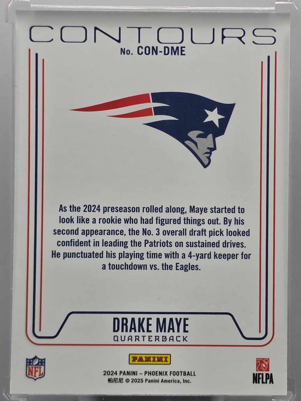 2024 Panini Phoenix Football - Drake Maye (RC) - Contours - #CON-DME