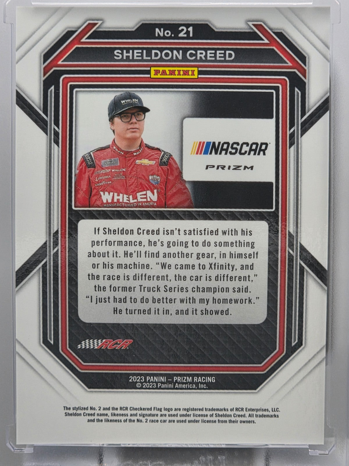 2023 Prizm Racing - Sheldon Creed - Blue & Carolina Blue Hyper Prizm - #21
