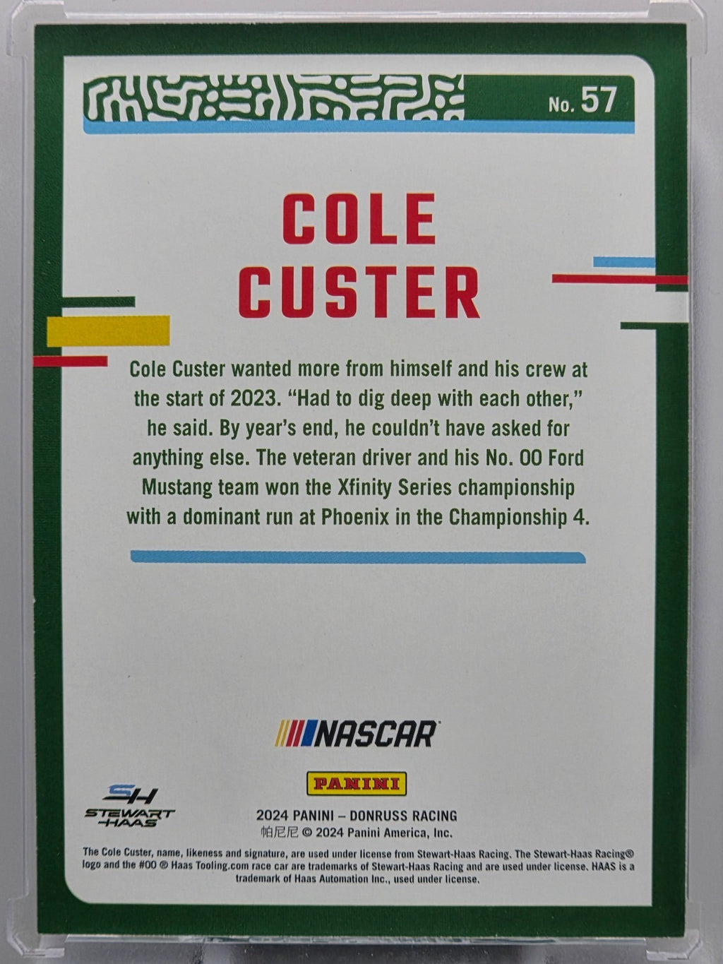 2024 Panini Donruss - Cole Custer - Purple /99 - #57 - Buy 3 Get 1