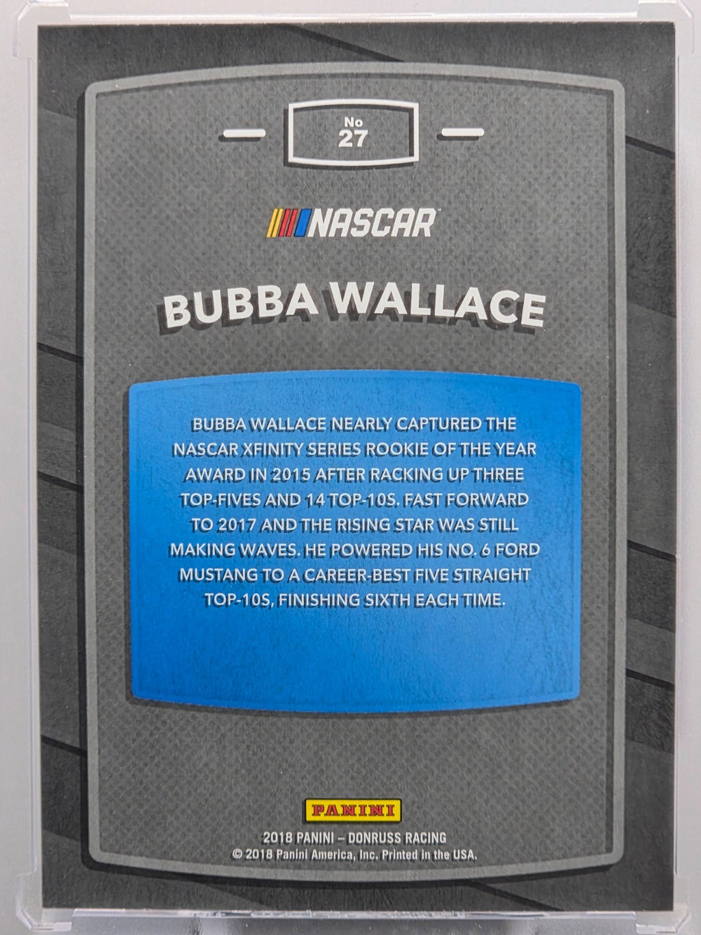 2018 Panini Donruss - Bubba Wallace (RC) - Red & Blue - #27 - Buy 3 Get 1