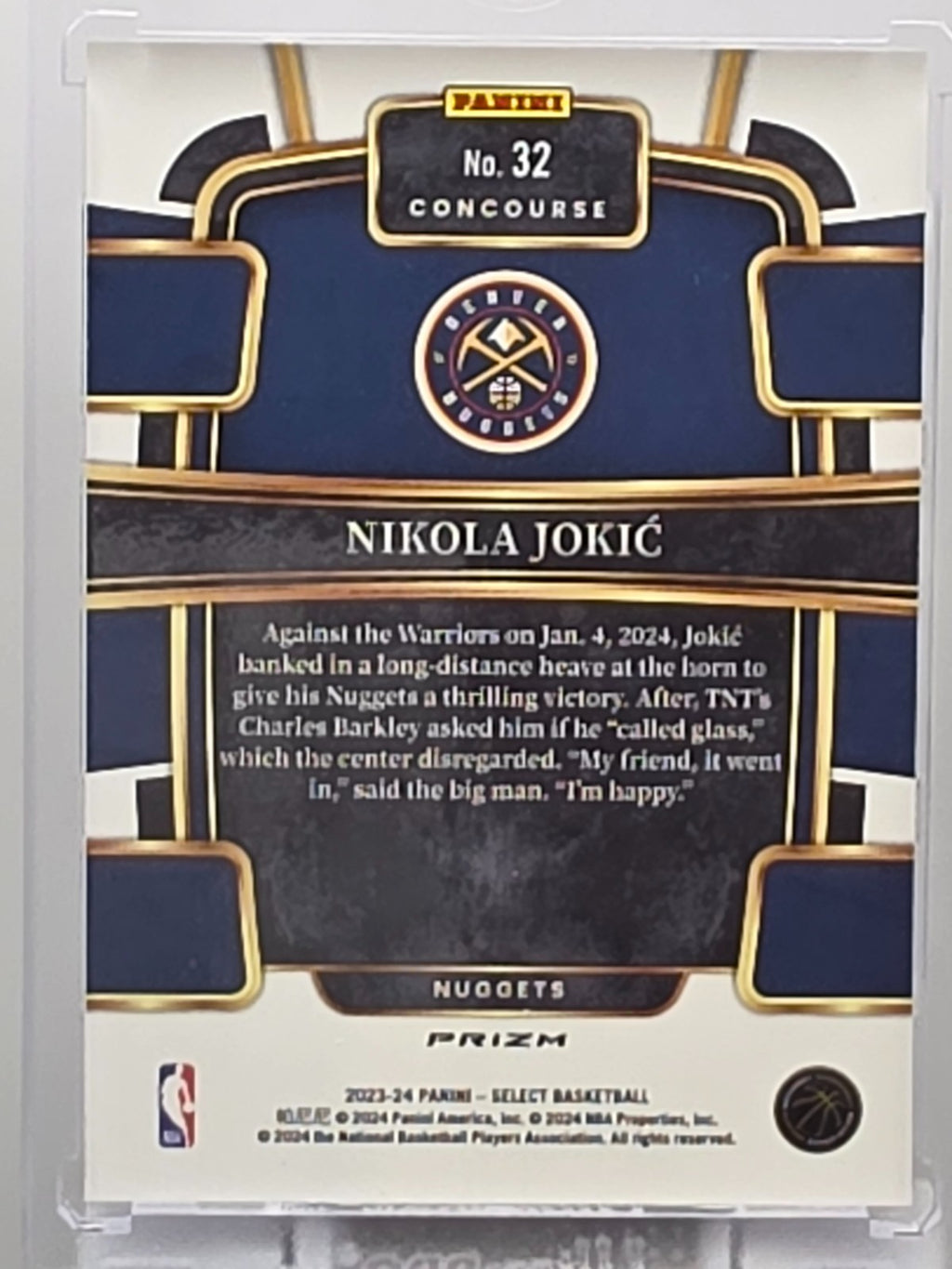 2023-24 Panini Select - Nikola Jokic - Blue Cracked Ice Prizm - #32