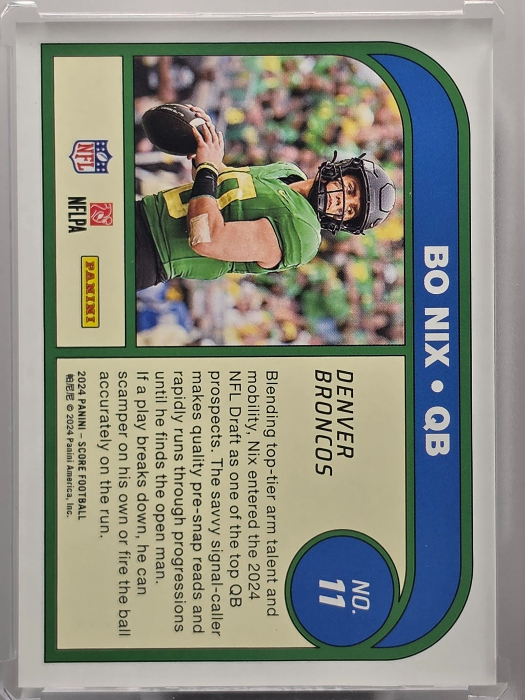 2024 Panini Score - Bo Nix (RC) - Protential - #11