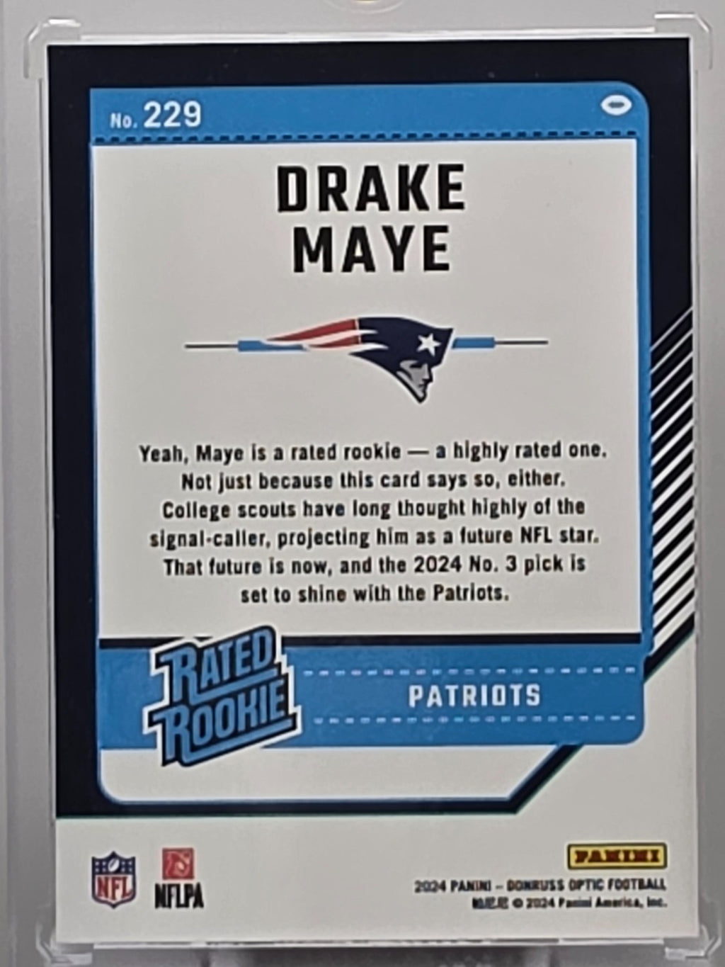 2024 Panini Donruss Optic - Drake Maye (RC) - Base Rookie - #229