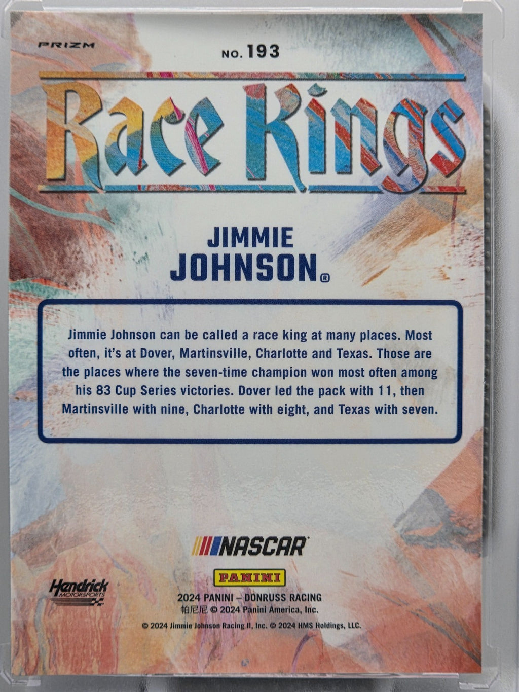 2024 Panini Donruss - Jimmie Johnson - Race Kings Velocity - #193 - Buy 3 Get 1