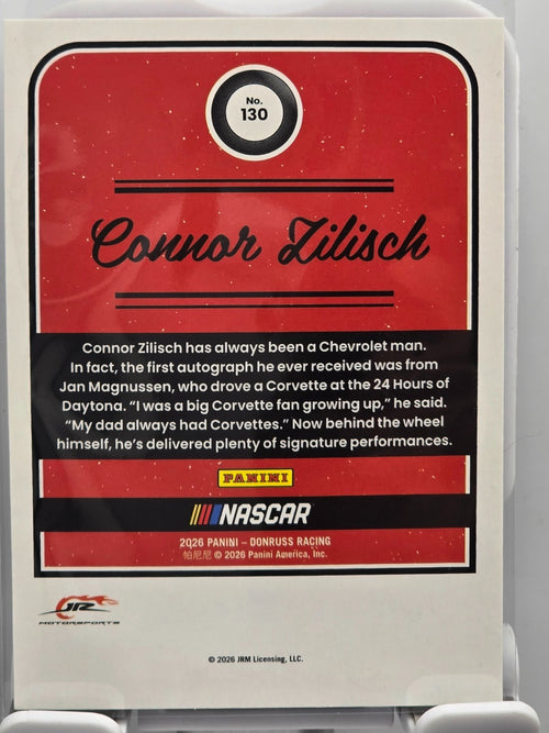 #130 Connor Zilisch - Throwback - Red & Blue - 2026 Donruss NASCAR Racing