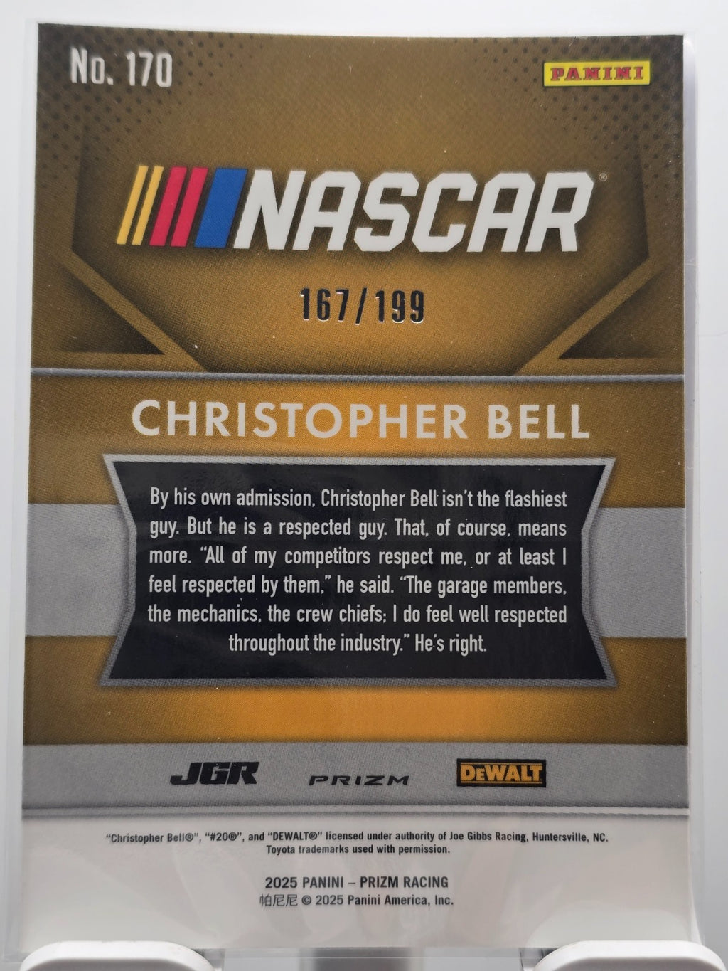 2025 Prizm Racing - #170 Christopher Bell - Throwback - Blue Prizm /199