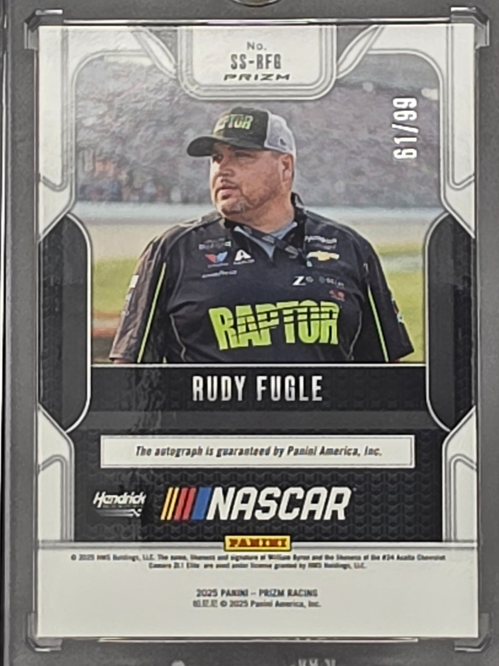 2025 Prizm Nascar Racing - Rudy Fugle - Scripts - Red /99 - #SS-RFG