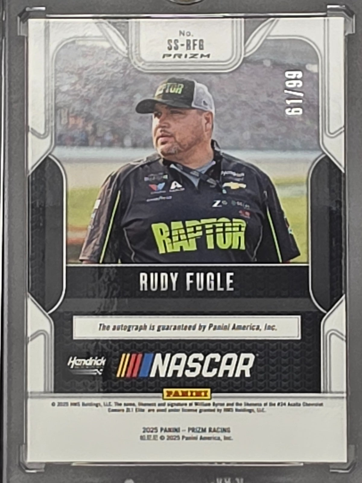 2025 Prizm Nascar Racing - Rudy Fugle - Scripts - Red /99 - #SS-RFG