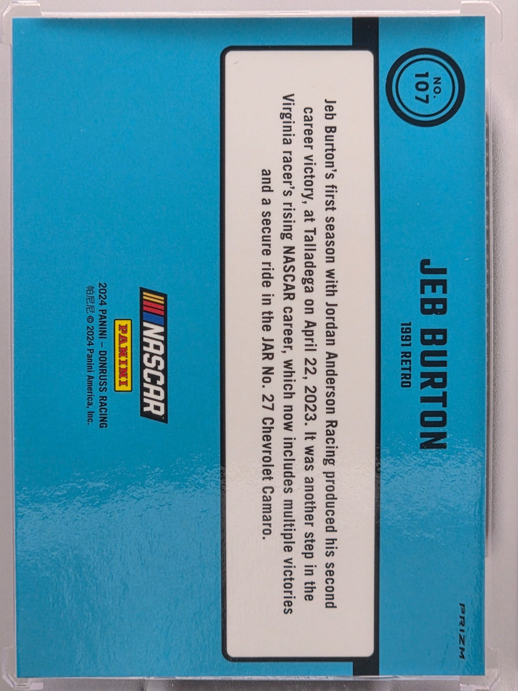 2024 Panini Donruss - Jeb Burton - Blue Velocity - #107 - Buy 3 Get 1!