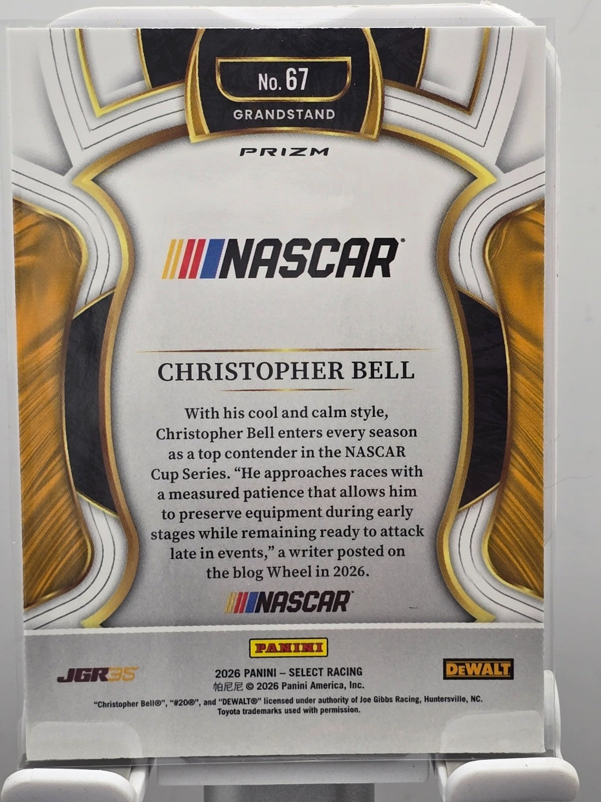 2026 Select Racing - #67 Christopher Bell - Grandstand - Tri-Color Prizm