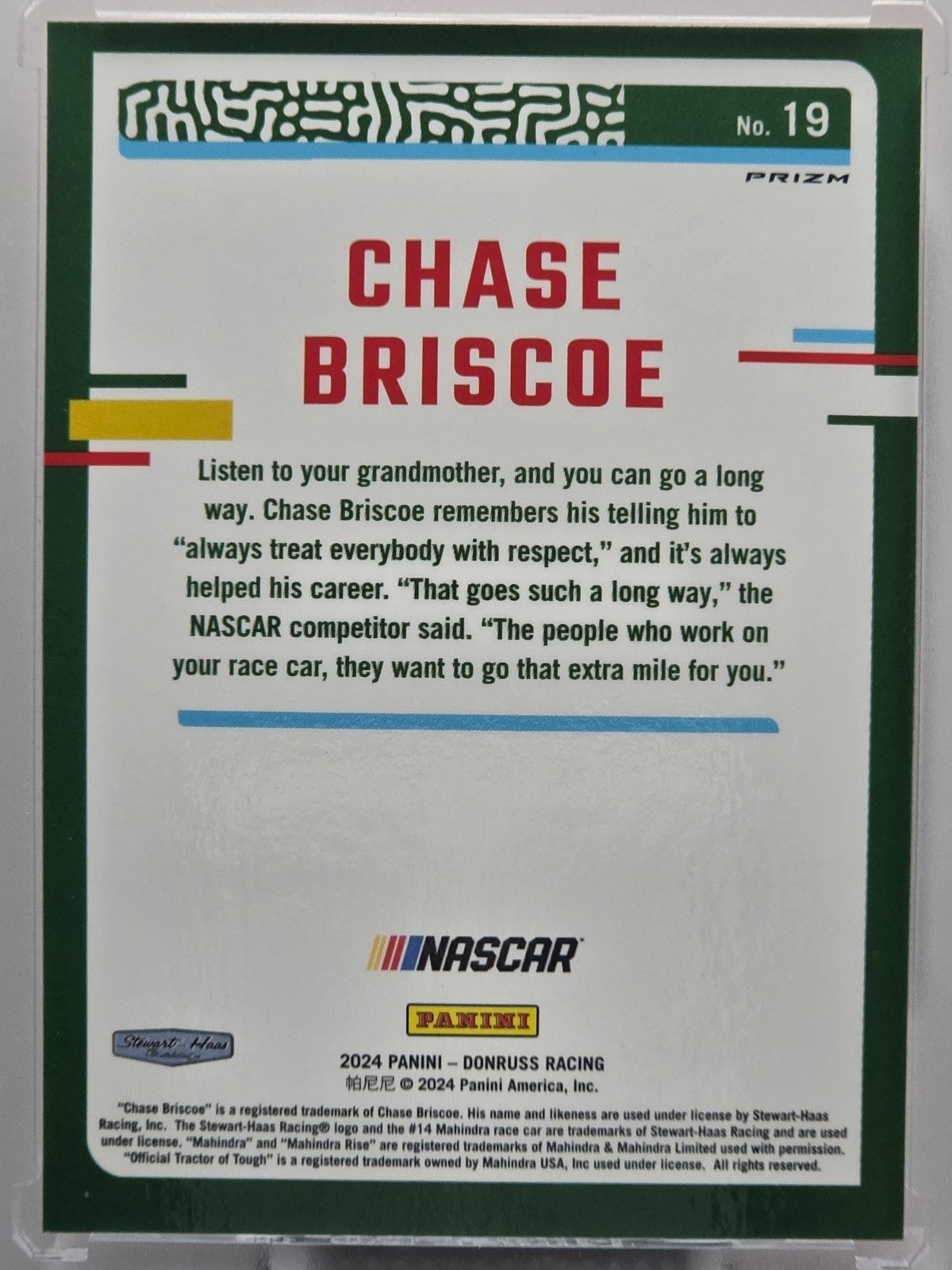 2024 Panini Donruss - Chase Briscoe - Orange Velocity - #19 - Buy 3 Get 1