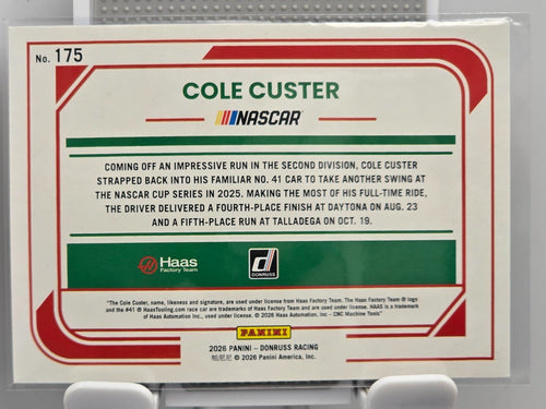 #175 Cole Custer - Blue /199 - 2026 Donruss NASCAR Racing