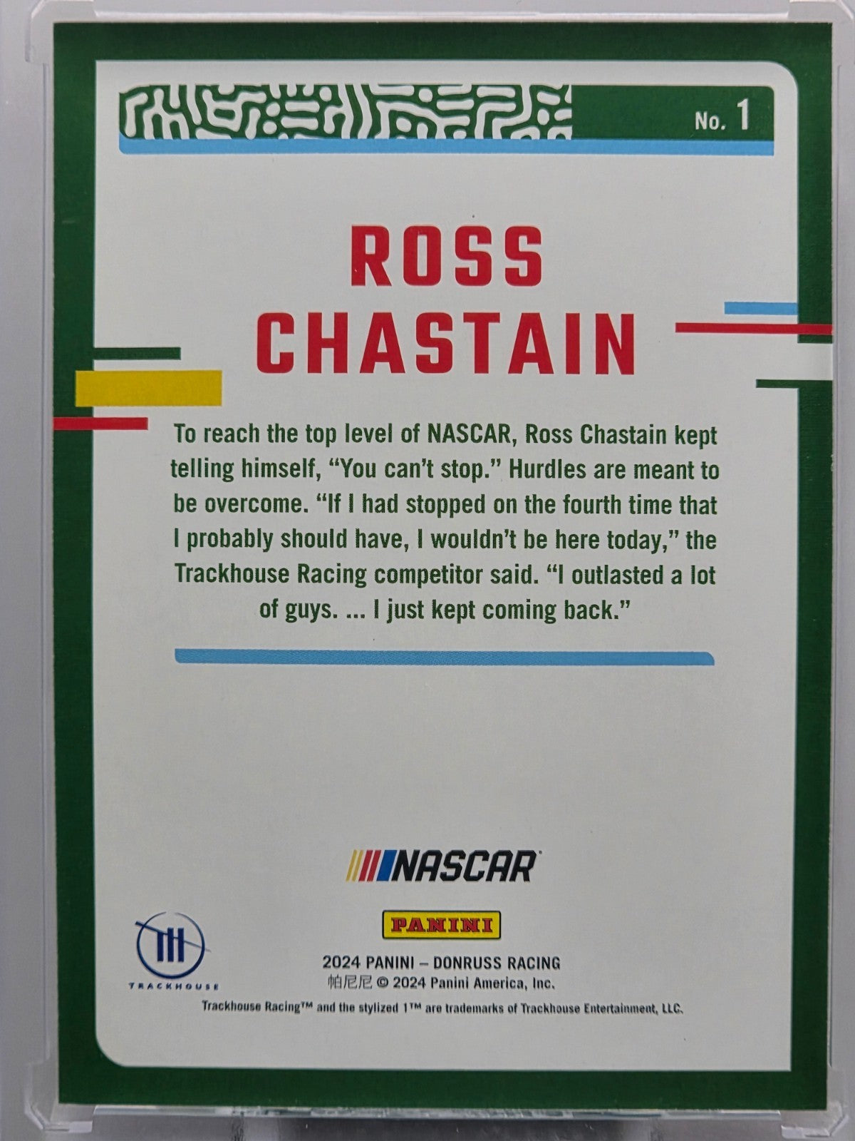 2024 Panini Donruss - Ross Chastain - Red /299 - #1 - Buy 3 Get 1!