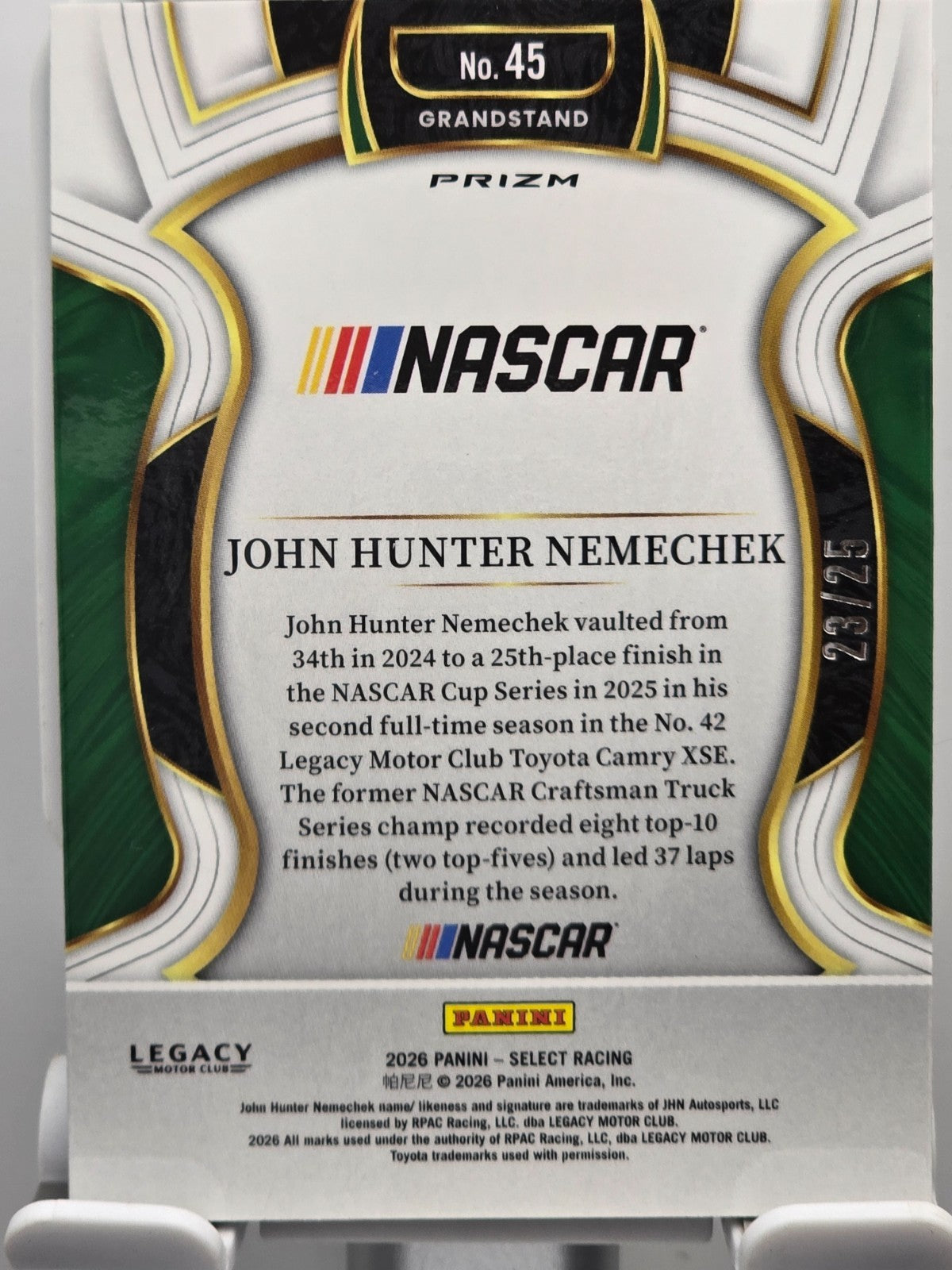 2026 Select Racing - #45 John Hunter Nemechek - Grandstand- Tie-Dye /25