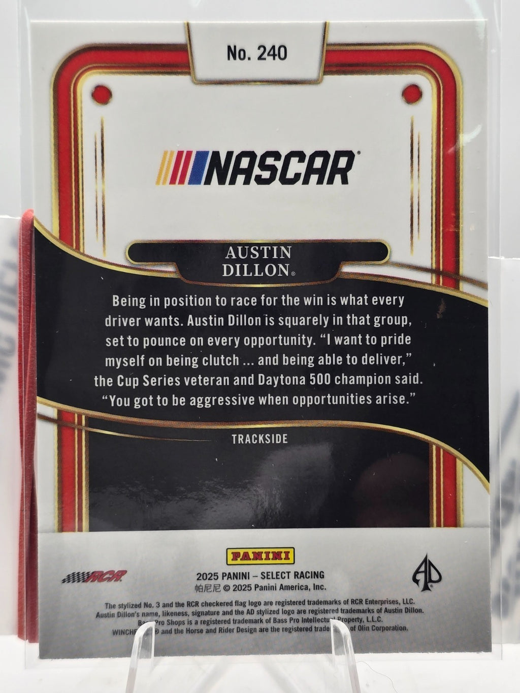 2025 Select NASCAR Racing - #240 Austin Dillon - Trackside Base